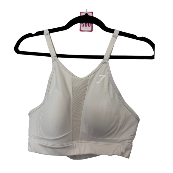 Gymshark Mesh Neckline Sports Bra White - Picture 3 of 9